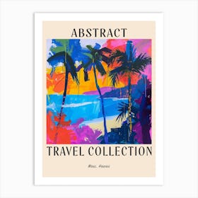 Abstract Travel Collection Poster Maui Usa 3 Art Print