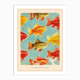 Swedish Fish Candy Sweets Retro Collage 1 Poster Art Print