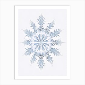 Symmetry, Snowflakes, Pencil Illustration 2 Art Print