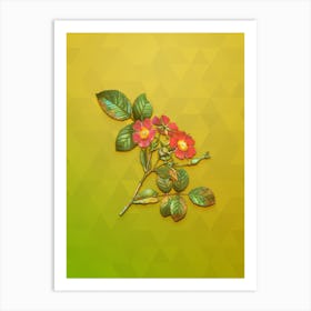 Vintage Redleaf Rose Botanical Art on Empire Yellow Art Print