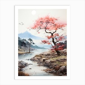 The Ogasawara Islands In Tokyo, Japanese Brush Painting, Ukiyo E, Minimal 2 Art Print