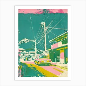  Naoshima Japan Retro Duotone Silkscreen 4 Art Print