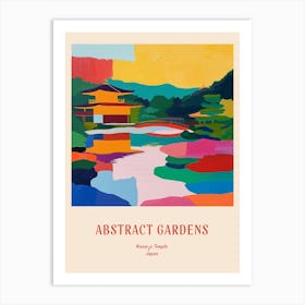 Colourful Gardens Ninna Ji Temple Japan 4 Red Poster Art Print