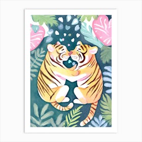 Valentines Love Tigers Art Print