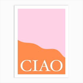 Pink And Orange Ciao Art Print