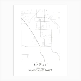 Elk Grove Village,United States Minimalist Map Art Print