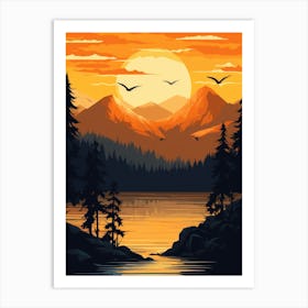 Sunset In The Mountains 28 Art Print