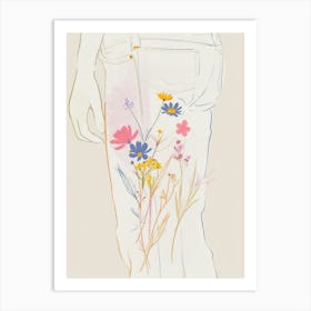 Jean Line Art Flowers 2 Art Print