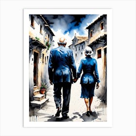 Alberobello, Puglia Couple Art Print