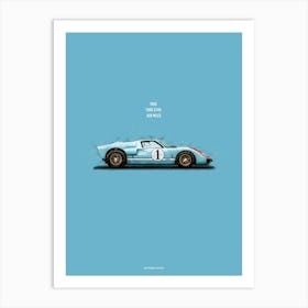 Cars in Colors, Ford GT40 Ken Miles Art Print