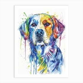 Dog Colourful Watercolour 2 Art Print