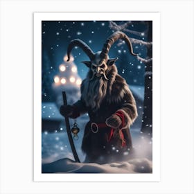 Demon In The Snow Art Print