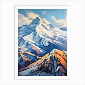 Mount Elbrus Russia 4 Mountain Painting Art Print