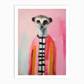 Playful Illustration Of Meerkat For Kids Room 2 Art Print