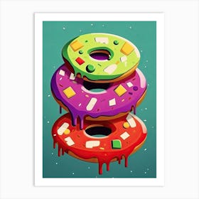 Fun Donuts Illustration 3 Art Print