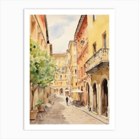 Verona, Italy Watercolour Streets 1 Art Print