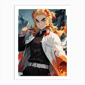 Demon Slayer Kyojuro Rengoku (29) 1 Art Print