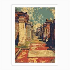 St Louis Cemetery No 1 Vintage Poster 3 Art Print