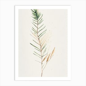 Pine Leaf Minimalist Watercolour Art Print