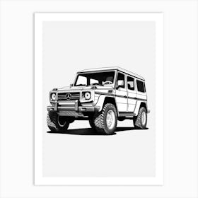 Mercedes Benz G Wagon Line Drawing 7 Art Print