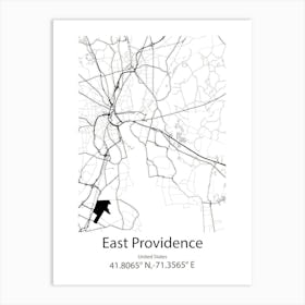 East Providence,United States Minimalist Map Art Print