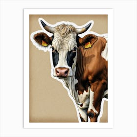 Cow With Horns Art Print