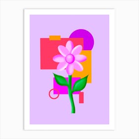 Flowers And Shapes Art Print