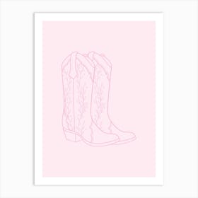 Cowgirl Boots - Pink Art Print