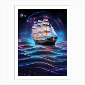 Ship On The Sea Art Print