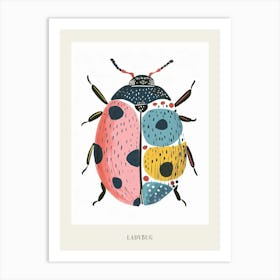 Colourful Insect Illustration Ladybug 22 Poster Art Print