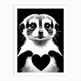 I Love Meerkat's A Meerkat Holding A Heart Art Print