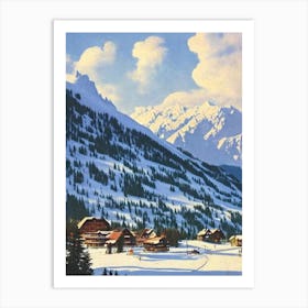 Oberstdorf, Germany Ski Resort Vintage Landscape 2 Skiing Poster Art Print