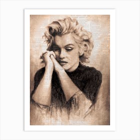 Marilyn Monroe Newsprint Art Print