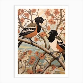 Art Nouveau Birds Poster Magpie 2 Art Print