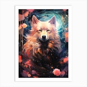 Wolf In The Moonlight Art Print