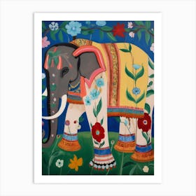 Maximalist Animal Painting Elephant 1 Art Print