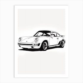 Porche 911 Line Drawing 8 Art Print