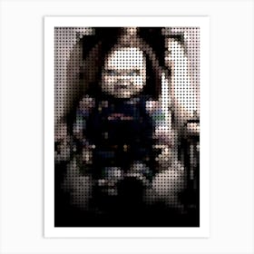Chucky Doll In A Pixel Dots Art Style Art Print