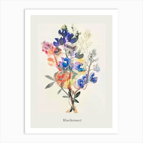 Bluebonnet 1 Collage Flower Bouquet Poster Art Print