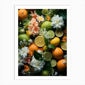 Flowers And Citrus 11 Art Print