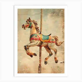 Carousel Horse Kitsch Collage 2 Art Print