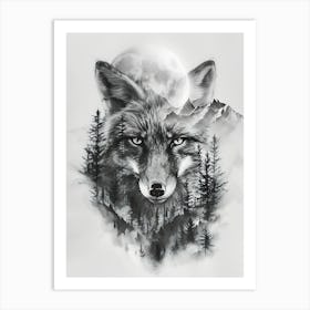 Wolf In The Forest Art Print