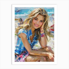 Girl On The Beach 2 Art Print