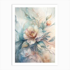 Watercolor Floral Painting Art Print