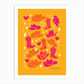 Howdy in Pink and Yellow Art Print