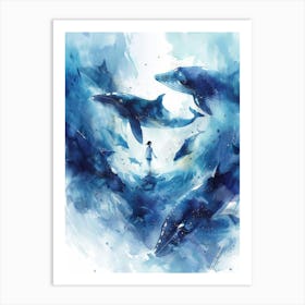 Blue Whales Art Print