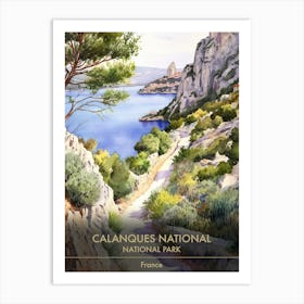 Calanques National Park France Watercolour 3 Art Print