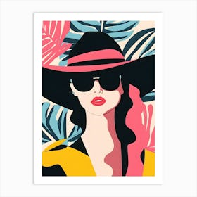 Fashion Girl In A Hat Art Print