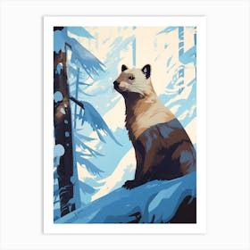 Winter Marten 2 Illustration Art Print