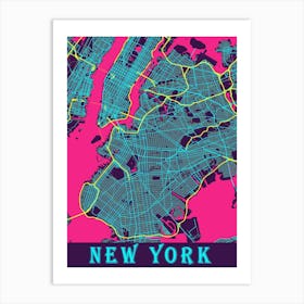 New York Map Poster 1 Art Print